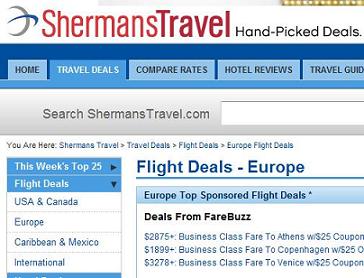 Airfare Deals - Sherman's Travel title=