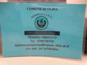 Library Card Olbia Sardinia